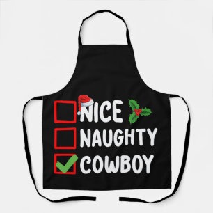 Tablier Nice Naughty Cowboy Liste de Noël