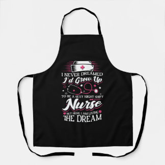 Tablier Night Shift Nurse mais ici je vis