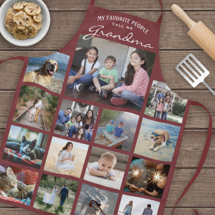Tablier N'Importe Quel Texte Famille Photo Collage Grand-m