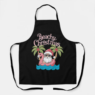 Tablier Noël à la plage Vacances tropicales Santa Plage 