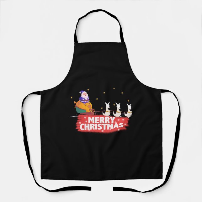 Tablier Noël australien, Père Noël, plage (Recto)