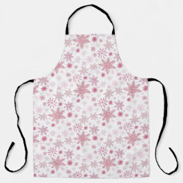 Tablier Noël aux flocons de neige rose doux