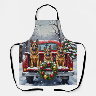 Tablier Noël Berger Allemand Camion Rouge Fêtes