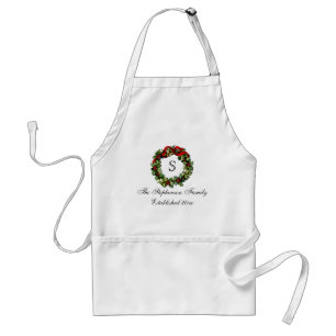 Tablier Noël classique de coutume de guirlande de houx de
