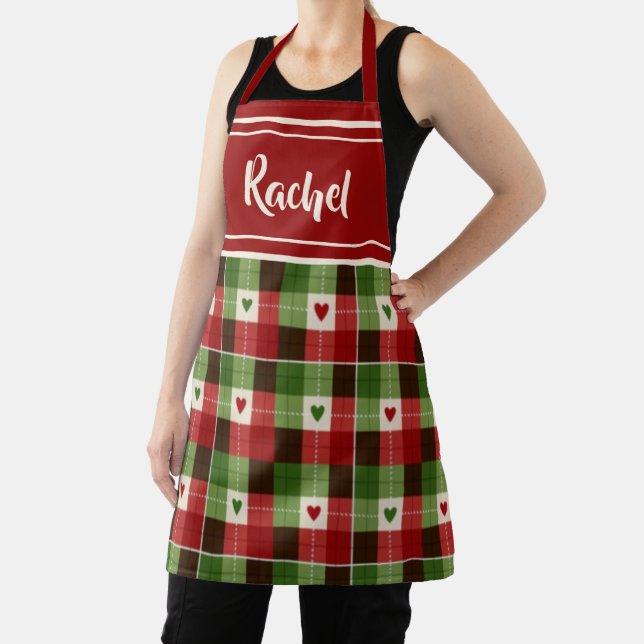 Tablier Noël Coeurs Plaid Festive (Insitu)
