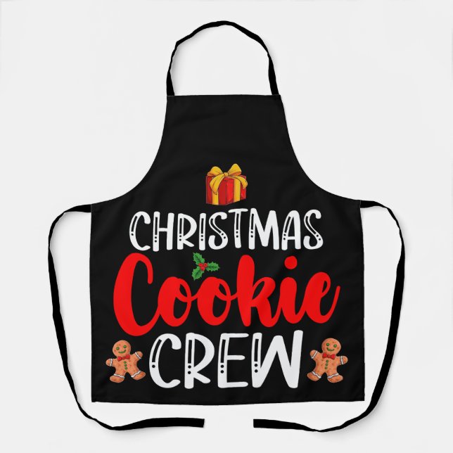 Tablier Noël Cookie Équipage famille Pyjamas Noël Fête (Recto)