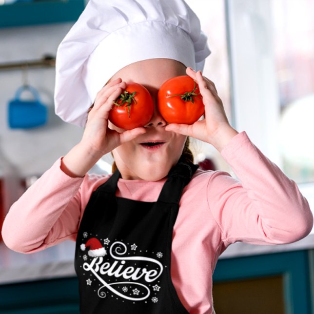 Tablier Noël Croire Père Noël - Noir de chapeau de Père No (Créateur téléchargé)