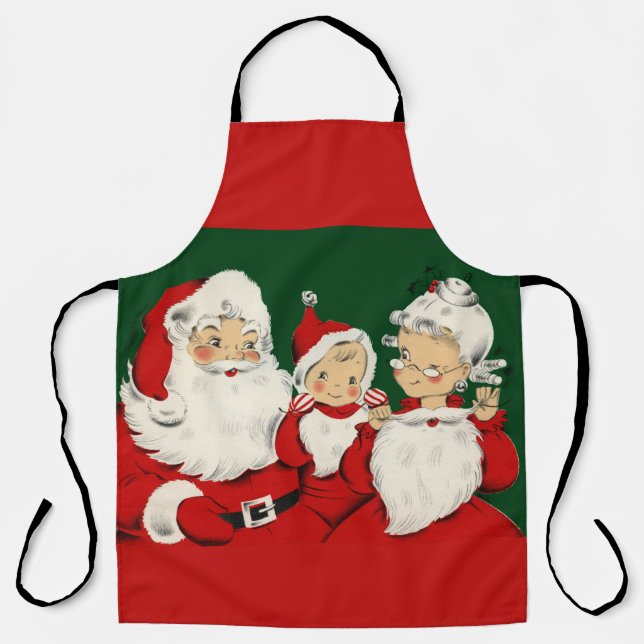 Tablier Noël de la famille père Noël (Recto)