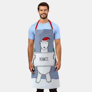 Tablier Noël de l'ours polaire personnalisé