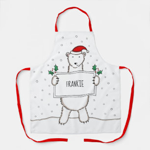 Tablier Noël de l'ours polaire personnalisé