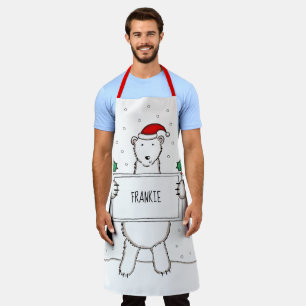 Tablier Noël de l'ours polaire personnalisé