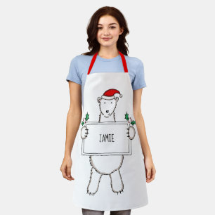 Tablier Noël de l'ours polaire personnalisé