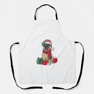 Tablier Noël de Noël de fête de Père Noël Malinois Chien