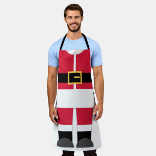 Tablier Noël drôle Père Noël Rouge et Blanc