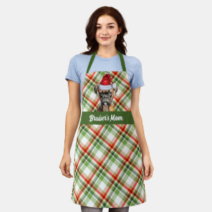 Tablier Noël du chien de la boîte rouge et verte