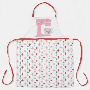 Tablier Noël du mélangeur rose rétro   Baking Spiritueux
