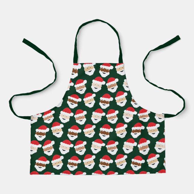 Tablier Noël du Père Noël Diverse Green Red Cartoon (Recto)