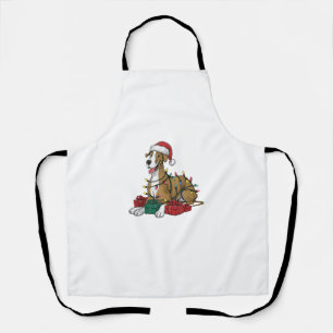 Tablier Noël Éclairage Santa Chapeau grand chien Danse Noë