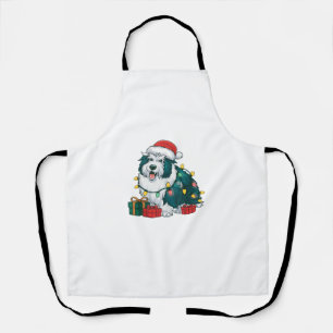 Tablier Noël Éclairage Santa Chapeau Islandais Sheepdog Ch