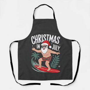 Tablier Noël en juillet Funny xmas Noël Santa Plage
