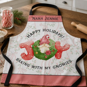 Tablier Noël Gnome Joie Aquarelle Fantaisiste