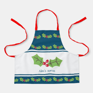 Tablier Noël Holly & Berries personnalisés