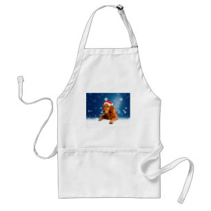 Tablier Noël Mignonne Golden Retriever Chien Santa Hat Nei
