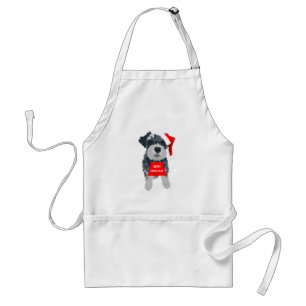 Tablier Noël mignonne minuscule Schnauzer Chien Santa Hat