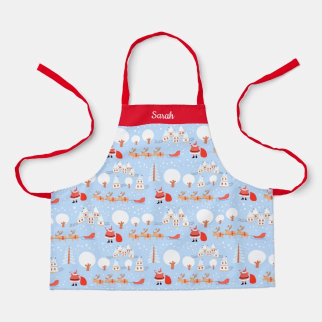 Tablier Noël Père Noël Apron w Nom Petit (Recto)