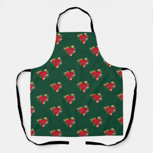 Tablier Noël Père Noël Reindeer Green