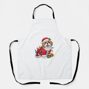 Tablier Noël Père Noël Shih Tzu Chien Chien Chien Shih