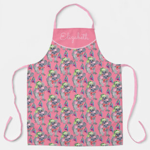 Tablier Noël rose de la famille Koala personnalisée