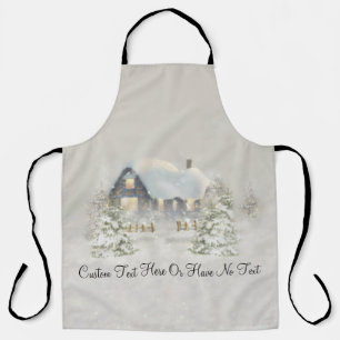 Tablier Noël Russe Cabine hiver Neige Forêt forestière