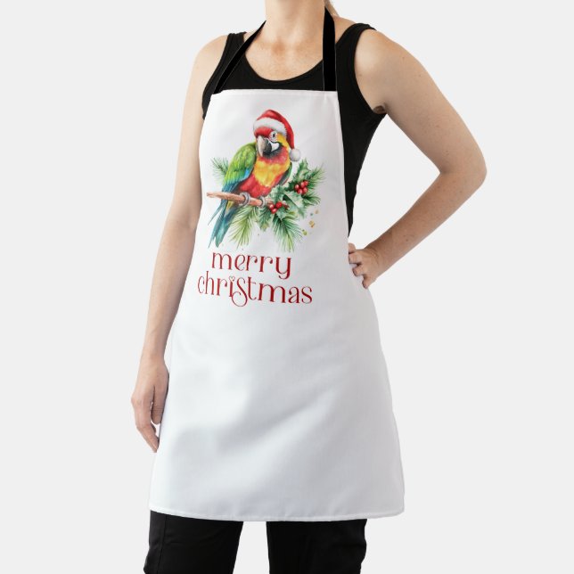 Tablier Noël tropical Oiseau Rétro Joyeux Noël (Insitu)