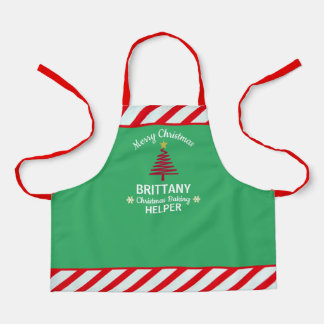 Tablier Noël Vert & Rouge Blanc Grilles Elf Kid's