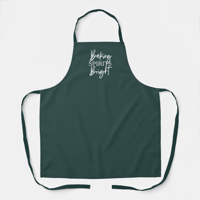 Tablier Noël vert vif aux esprits de boulangerie (Recto)