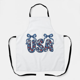 Tablier Nœud USA floral design vectoriel patriotique_1
