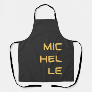 Tablier Noir Ajouter Votre Nom Moderne Plain