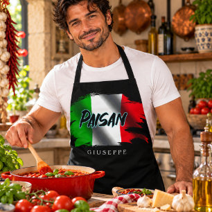 Tablier noir drapeau italien Drapeau italien