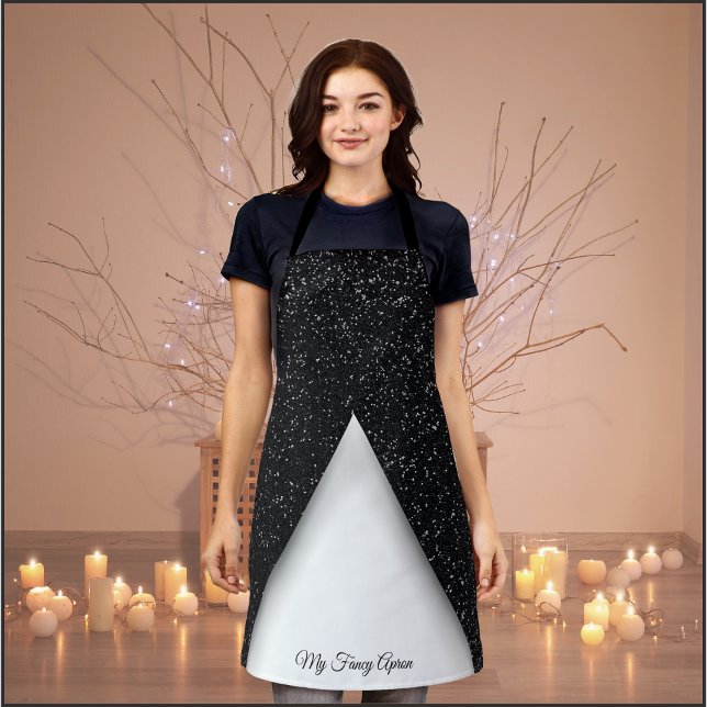 Tablier noir et blanc (Black and White Glamour Apron)