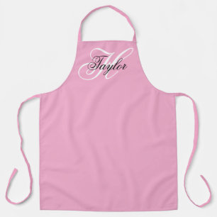 Tablier Noir et blanc Fatigue Monogramme rose