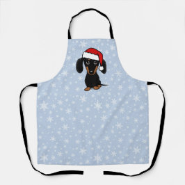 Tablier Noir et Tan Dachshund Père Noël Cute Chien Noël