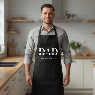 Tablier noir moderne personnalisé pour papa
