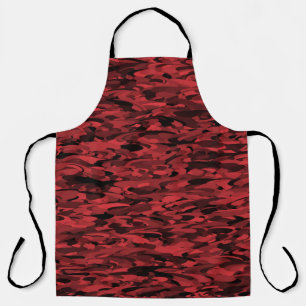 Tablier Noir rouge Motif Abstrait