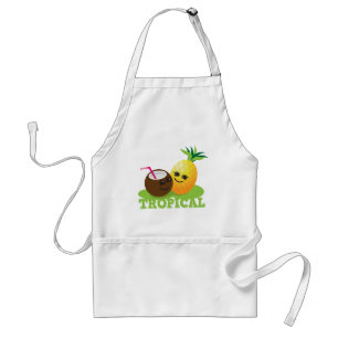 Tablier Noix de coco et ananas mignons TROPICAUX de Kawaii
