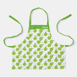 Tablier Nom Apple Fruit Green White Motif alimentaire