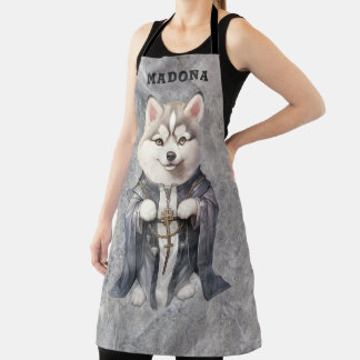 Tablier Nom customisé Prêtre Roi Sibérie Husky Chien