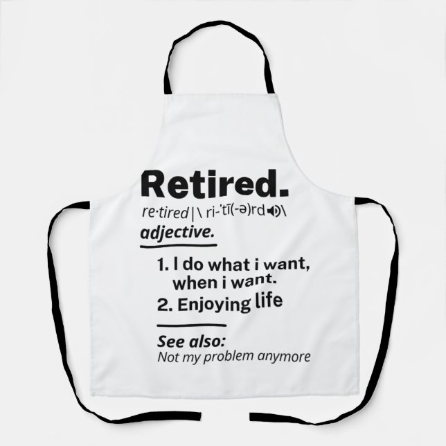 Tablier Nom de définition à la retraite, Drôle cadeau de s (Recto)