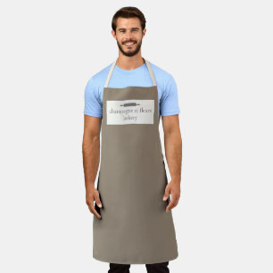 Tablier Nom de la boulangerie personnalisée Taupe Chef ou