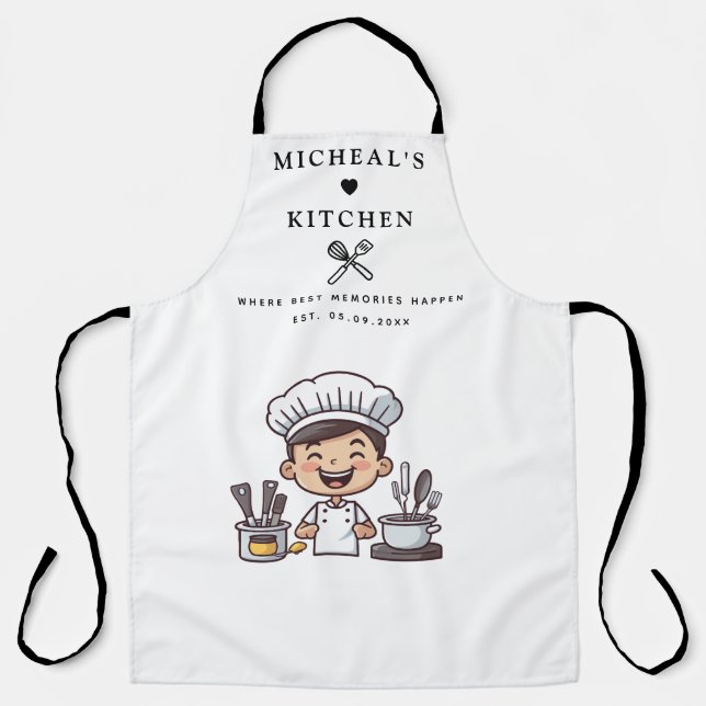 Tablier | Nom de la cuisine personnalisée et chef  (Recto)